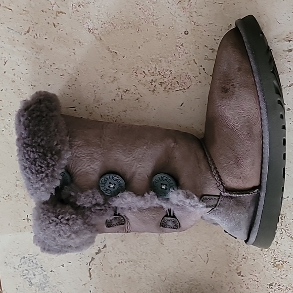 UGG tall Bailey gray boots with 3 side buttons Size 7 - Picture 8 of 14